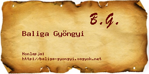 Baliga Gyöngyi névjegykártya